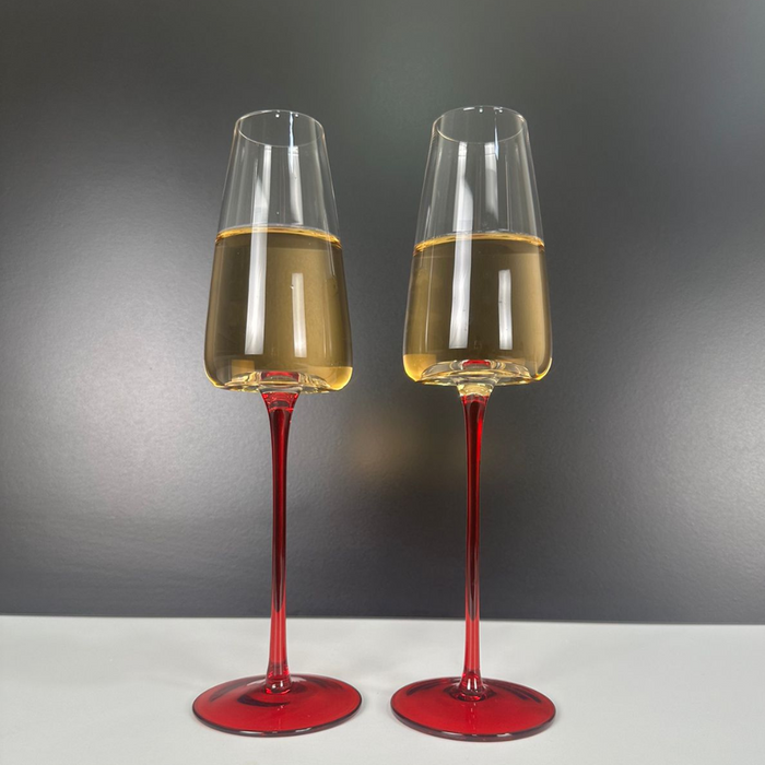 Jogo de Taças de Vinho Espumante Cristal Colorido Coleção Máxima 300ml 4 Peças