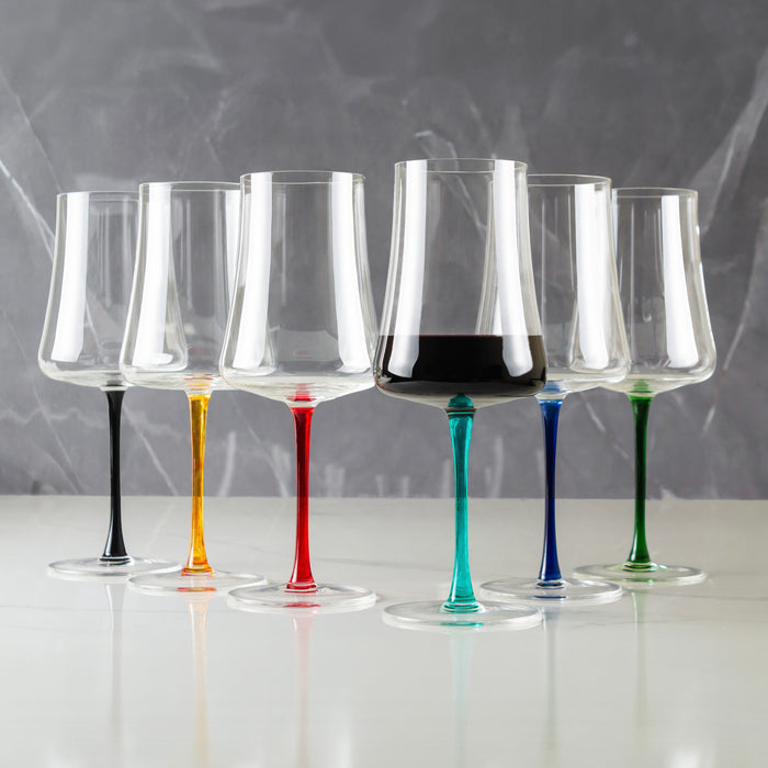 Jogo de Taças de Vinho Cristal Colorido Coleção Extreme Colors 560ml 6 Peças