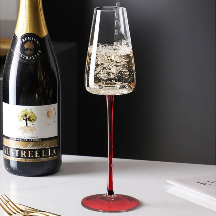 Jogo de Taças de Vinho Espumante Cristal Colorido Coleção Máxima 300ml 4 Peças