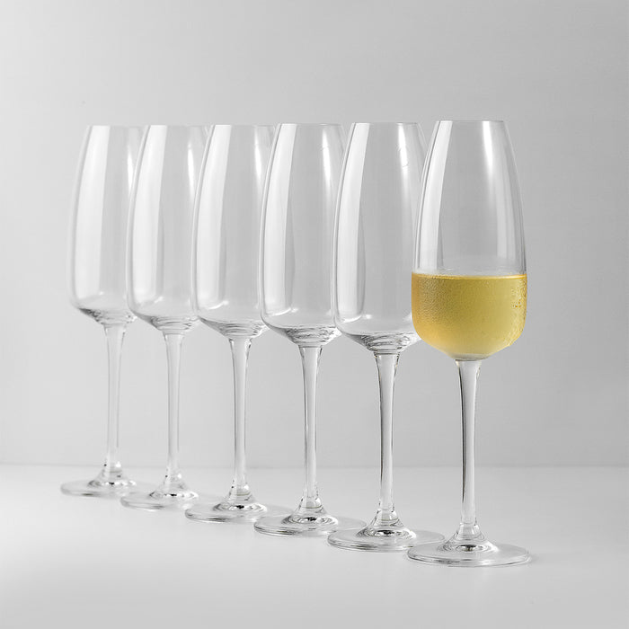 Jogo de Taças de Vinho Espumante Cristal Coleção Sommelier 290ml 6 Peças