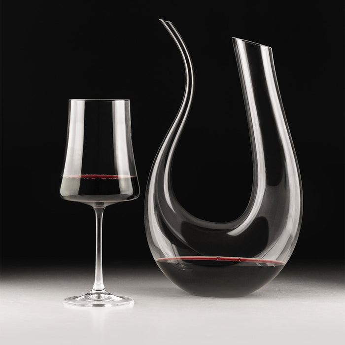 Kit Duo Jogo de Taças de Vinho Cristal Coleção Extrême 560ml e Decanter de Cristal L’Art du Vin 7 Peças