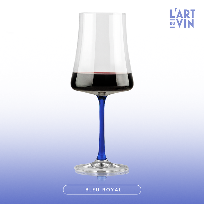 Taças de cristal coloridas para vinhos branco e tintos