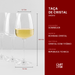 Dimensão da taça de cristal para vinho branco 440 ml