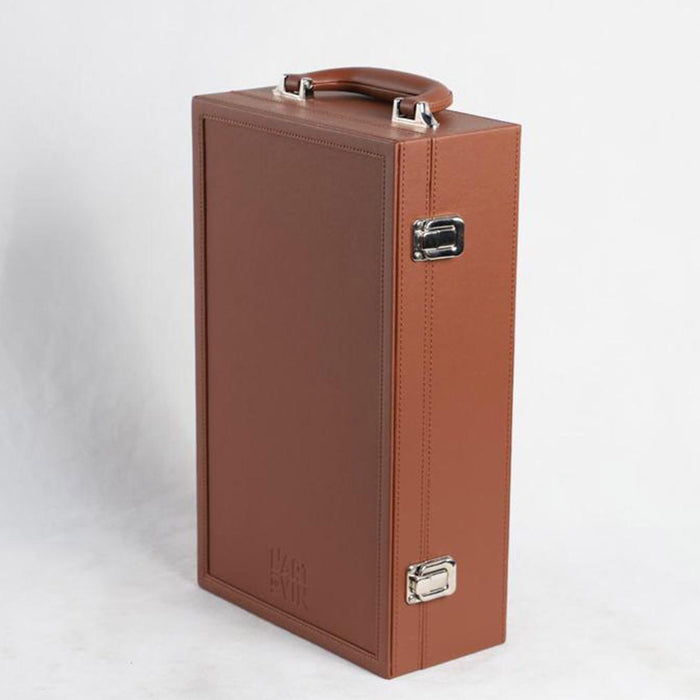 Wine box - caixa de transportar vinho marron de couro
