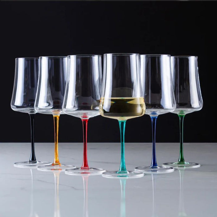 Jogo de Taças de Vinho Cristal Colorido Extreme Colors 560ml 6 Peças