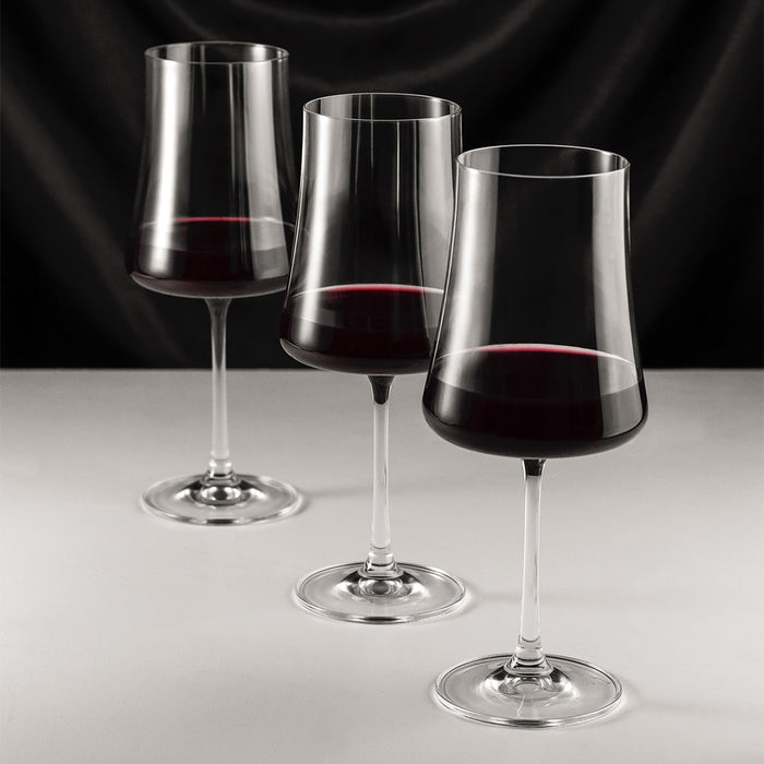 Jogo de 6 taças de vinho de Cristal Bohemia com titânio para vinho tinto e branco