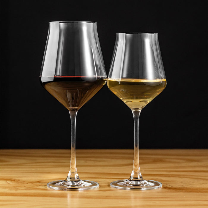 Kit Duo Jogo de Taças de Vinho Cristal Coleção Prestige 650ml e 450ml 12 Peças