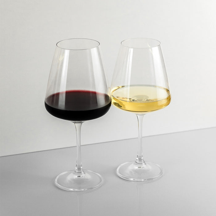Kit Duo Jogo de Taças de Vinho Cristal Coleção Sublime 570ml e 450ml 12 Peças