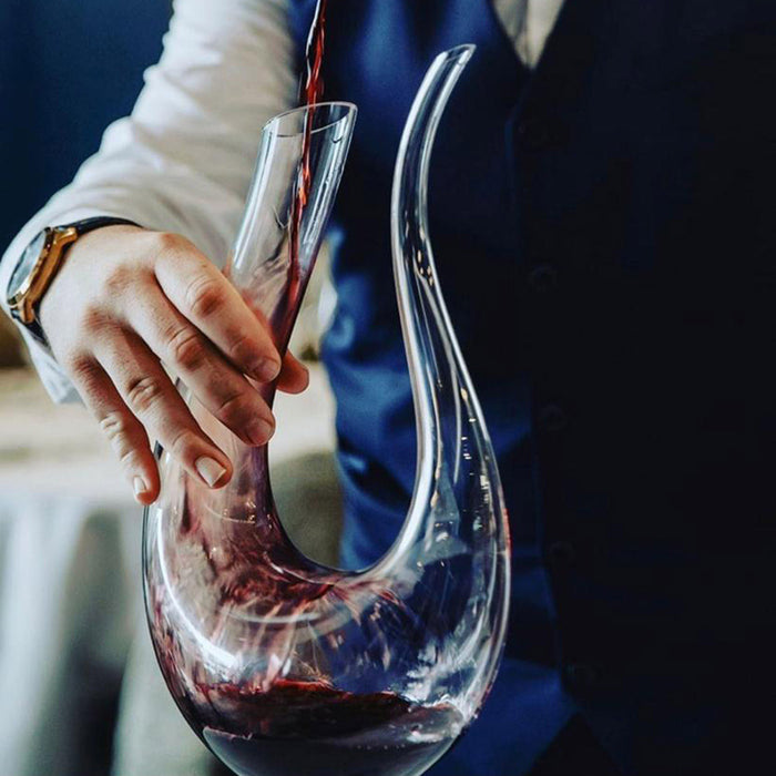 Decantador de Vinho em U de Cristal feito à mão 1.5L