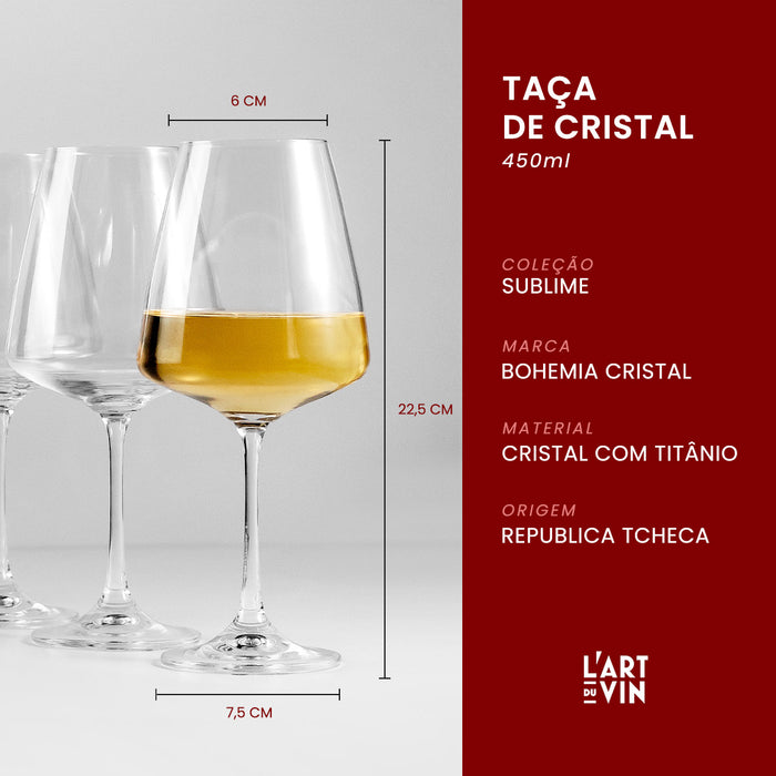 Copa Vino Cristal Bohemia Setx2 450ml En Caja Regalo