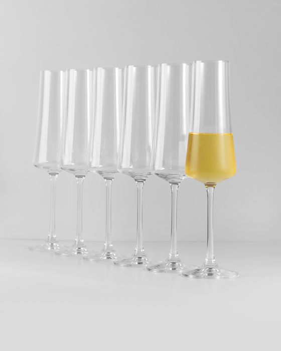 Jogo de 6 taças de cristal para champagne 210ml