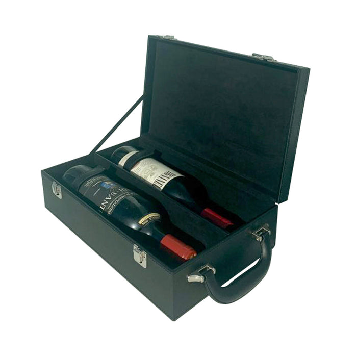 Wine box - mala pequena de transportar vinho preta